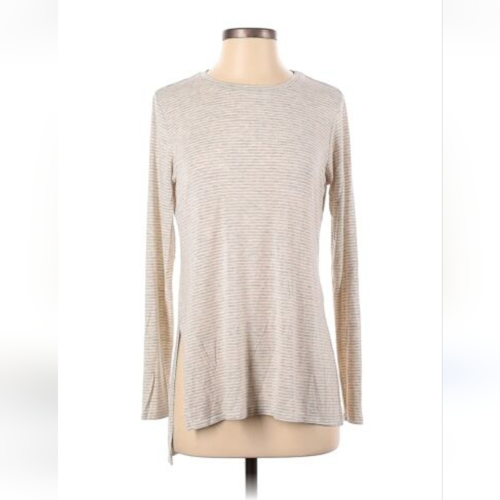 ATHLETA LADIES LONG SLEEVE STRIPED ACTIVE TOP- XS